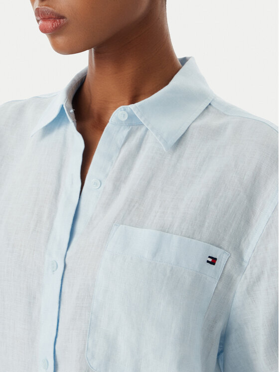 Tommy Hilfiger Tommy Hilfiger Риза WW0WW48925 Светлосин Relaxed Fit