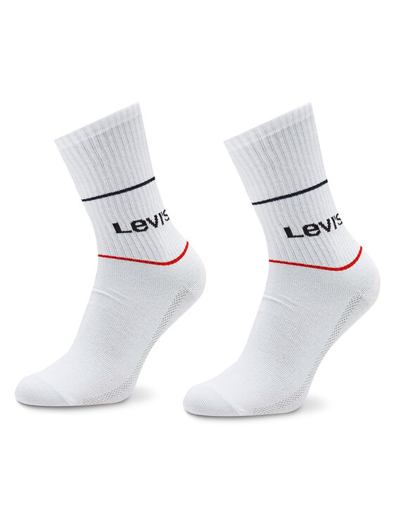 Levi's® Levi's® 2 pár hosszú szárú unisex zokni 701210567 Fehér