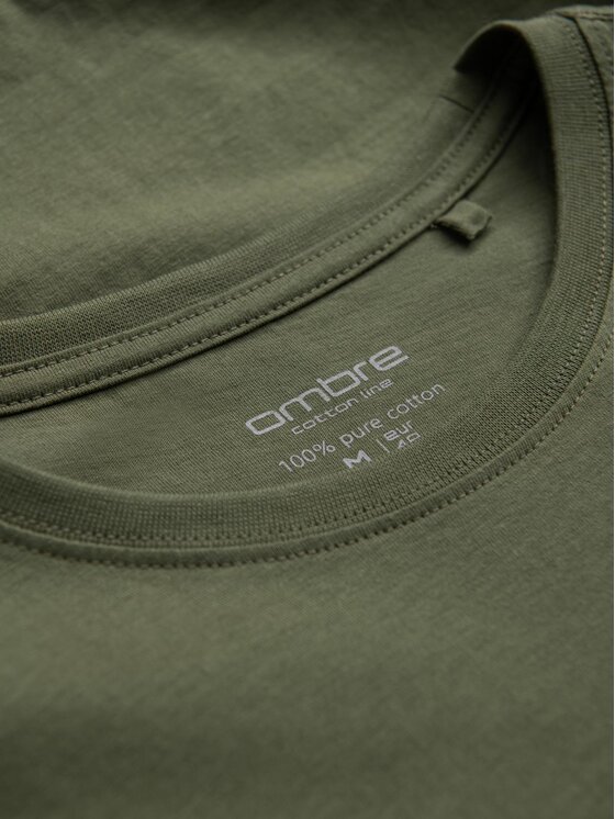 Ombre Ombre T-Shirt OM-TSBS-0146 Khaki Regular Fit