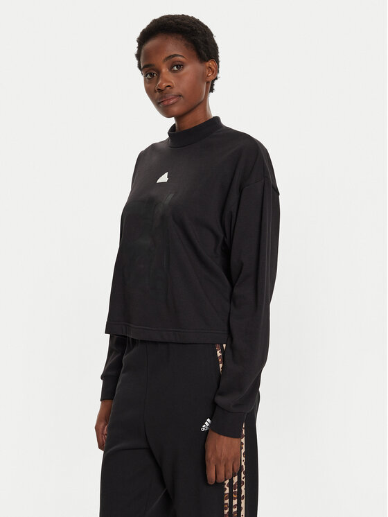 Női Pulóver adidas, Méret: XS, Fekete, French Terry Print IP2267