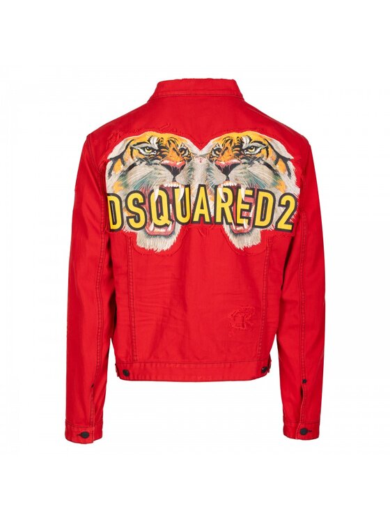 Dsquared2 Dsquared2 Jeansová bunda Tiger Dan Červená Regular Fit