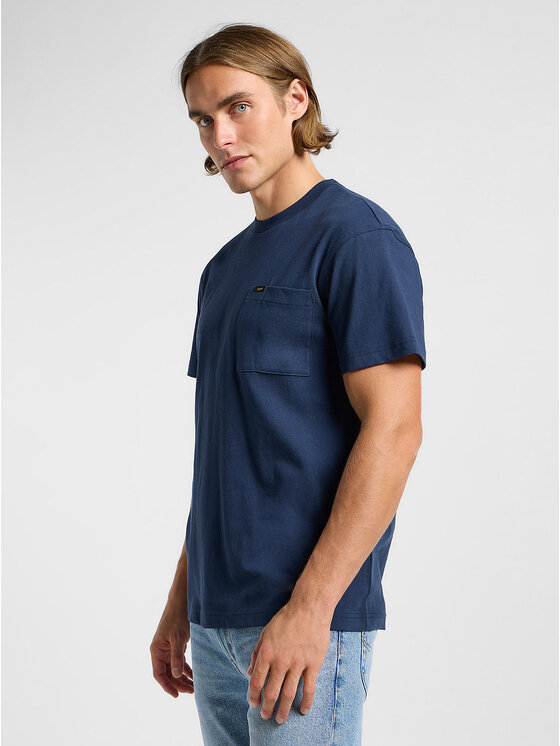 Lee Lee T-Shirt RELAXED POCKET TEE Niebieski Regular Fit