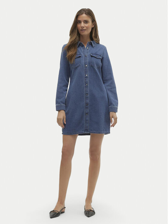 Vero Moda Vero Moda Džinsinė suknelė Jennie 10310968 Mėlyna Regular Fit