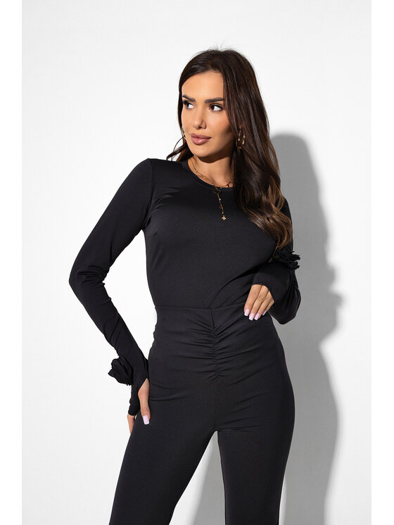 LilaLou LilaLou Blúzka Amber Čierna Slim Fit