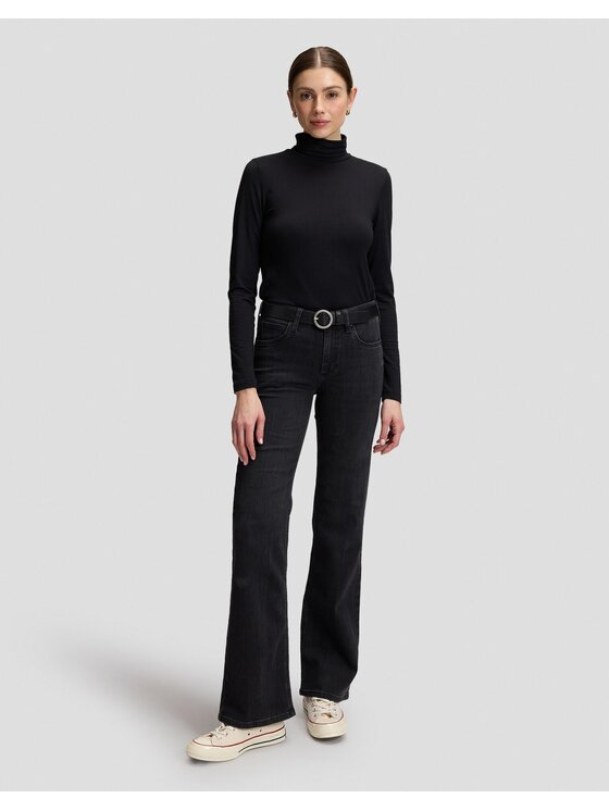 Lee Lee Sweter LS TURTLE NECK Czarny Slim Fit