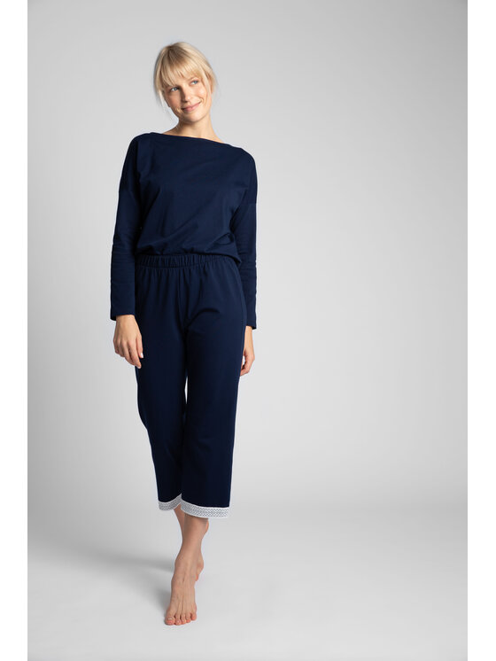 LaLupa LaLupa Piżama LA142 Granatowy Comfort Fit