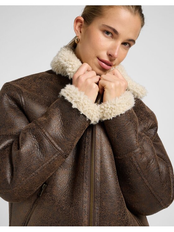 Lee Lee Kurtka przejściowa AVIATOR JACKET Brązowy Relaxed Fit