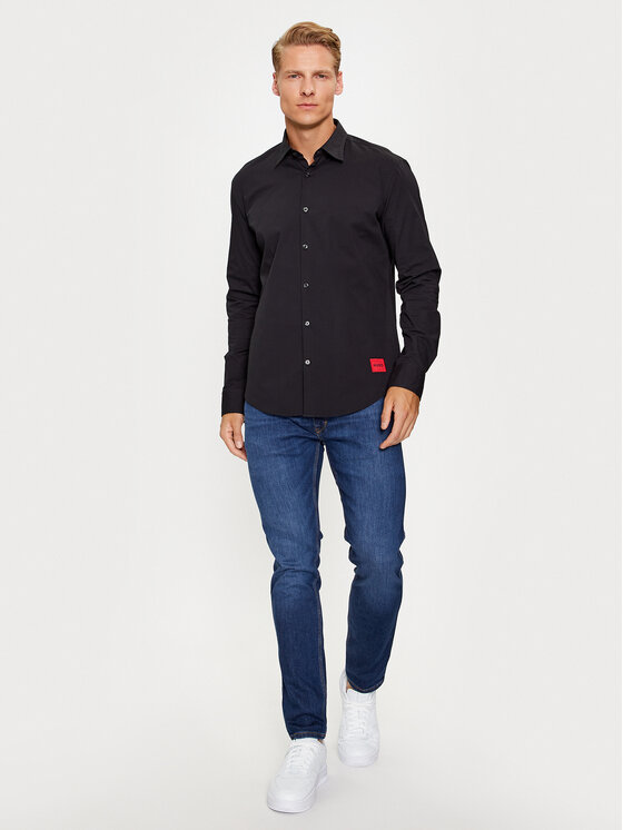Hugo Hemd Ermo 50490733 Schwarz Slim Fit | Modivo.de