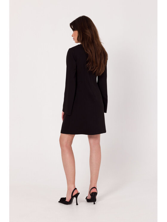 Makover Makover Sukienka codzienna K181 Czarny Modern Fit