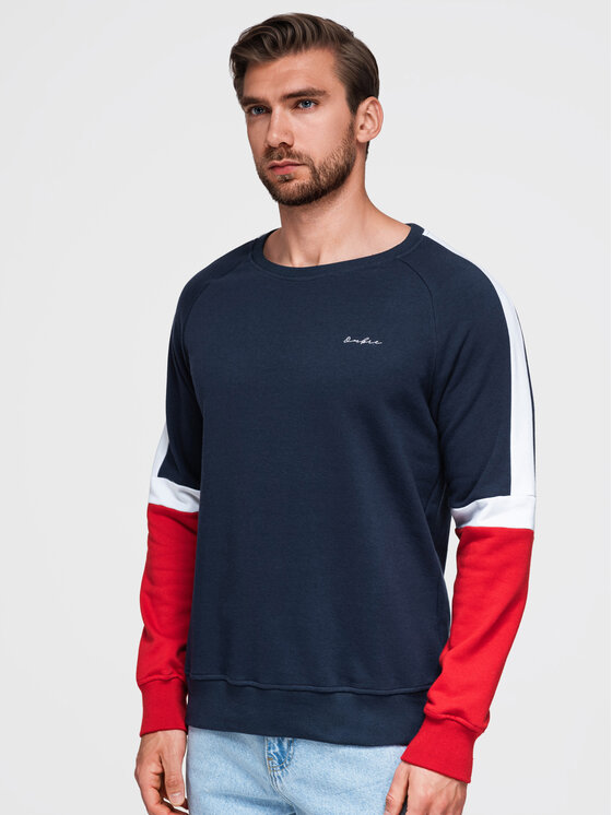 Ombre Ombre Mikina OM-SSNZ-22FW-003 Tmavomodrá Regular Fit