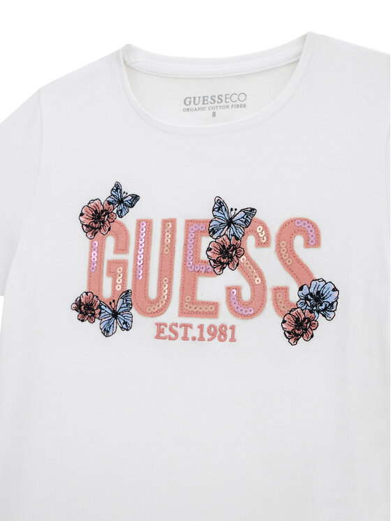 Guess Guess T-Shirt J6RI34 K6YW4 Biały Regular Fit