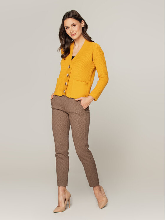 Willsoor Willsoor Kardigan 66856/3 Żółty Regular Fit