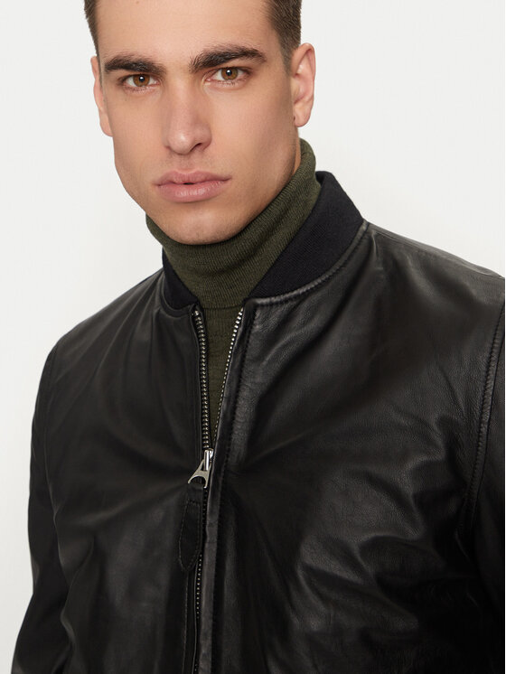 SCHOTT N.Y.C. SCHOTT N.Y.C. Kurtka skórzana LC300LAMB Czarny Regular Fit