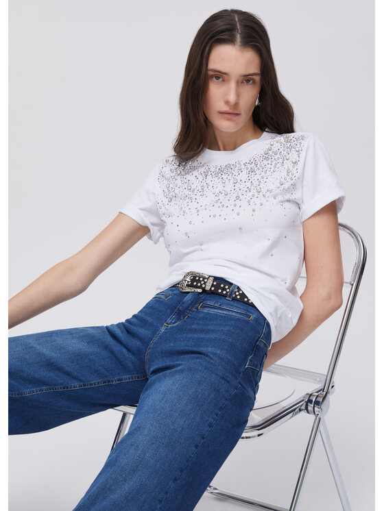 Liu Jo Liu Jo T-Shirt CA6193J386811111 Biały Regular Fit
