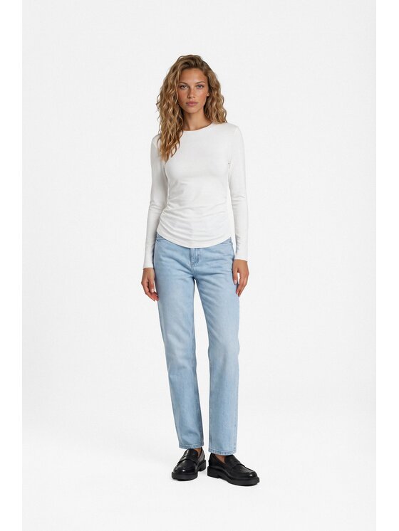 LE POSSÉ LE POSSÉ Bluzka LBZM Biały Slim Fit