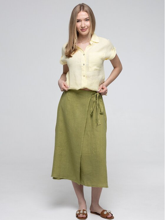 Perso Perso Bluzka CHCE255027F Żółty jasny Regular Fit