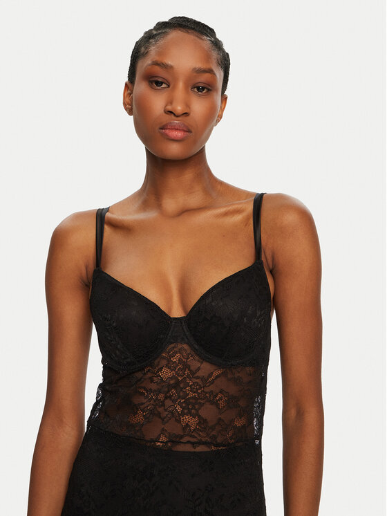 Guess Guess Koszula nocna O5RK00 KBGT0 Czarny Regular Fit