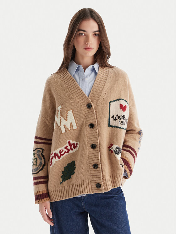 Weekend Max Mara Weekend Max Mara Kardigán Belgio 2525346082 Bézs Relaxed Fit