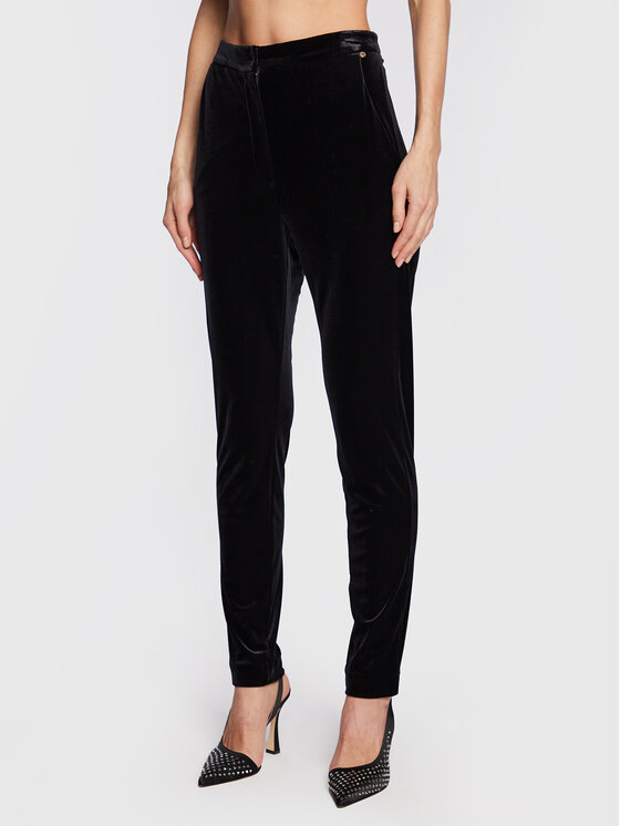 Nissa Bavlnené nohavice P13495 Čierna Slim Fit