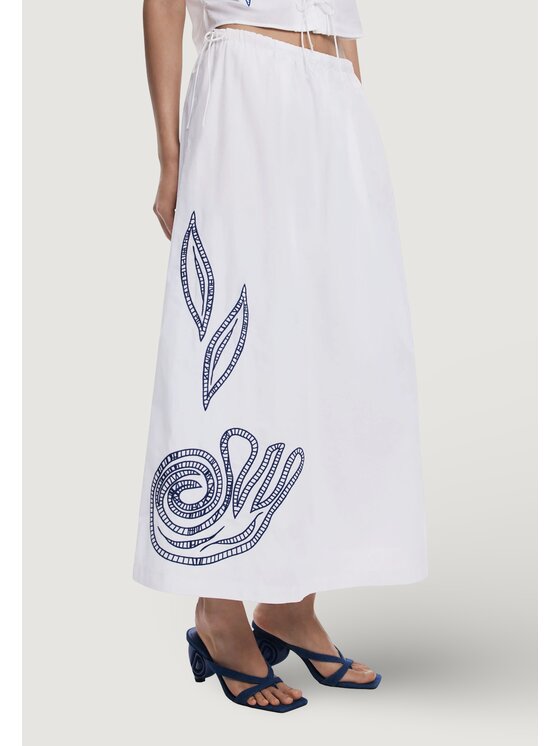 Desigual Desigual Φούστα SKIRT EMBRO Λευκό Egg Fit