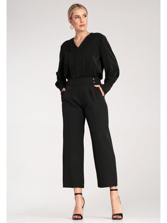 FIGL FIGL Kalhoty culottes M1132 Černá Flared Leg