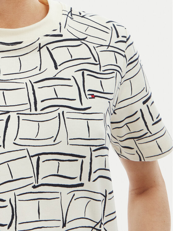 Tommy Hilfiger Tommy Hilfiger T-Shirt WW0WW49646 Biały Boxy Fit
