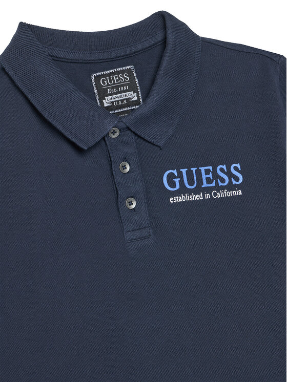 Guess Guess Polo majica L6GP01 K9WF4 Mornarsko modra Regular Fit