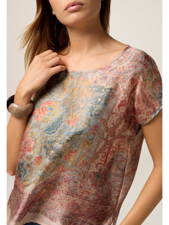 Oltre Oltre Blusa 2021J000786N0R6 Rosa Regular Fit