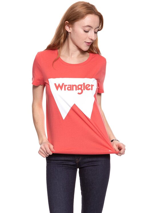 Wrangler Wrangler T-Shirt FESTIVAL TEE Czerwony Regular Fit