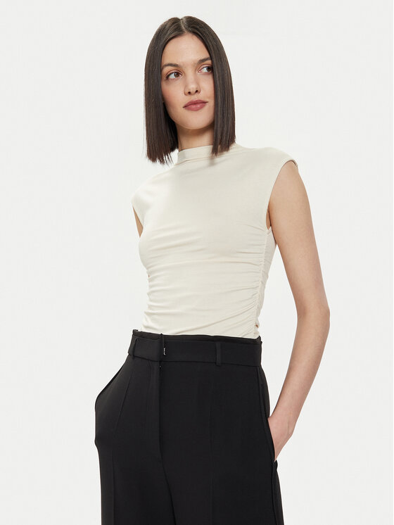 Gina Tricot Gina Tricot Top 20883 Ekrüüvärv Slim Fit