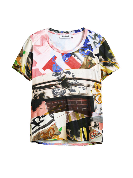Desigual Desigual T-Shirt Collage 25SWTK14 Kolorowy Regular Fit
