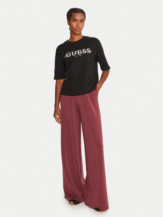 Guess Guess T-Shirt V5YI02 I3Z14 Μαύρο Boxy Fit
