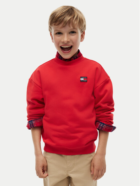 Tommy Hilfiger Tommy Hilfiger Džemperis Flag Heritage KS0KS00769 Raudona Regular Fit