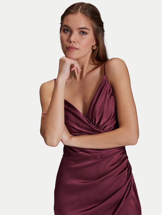 Hey Kyla Hey Kyla Večerné šaty 5AI075HK Bordová Slim Fit
