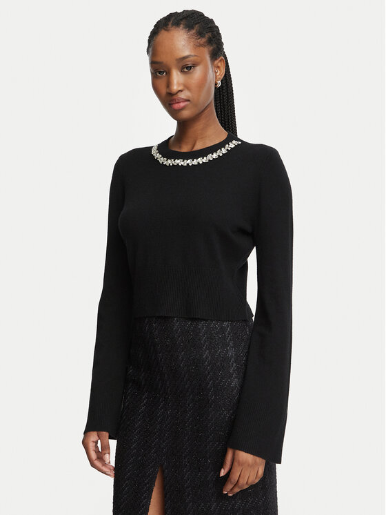 Rinascimento Rinascimento Bluza CFM0012303003 Črna Cropp Fit