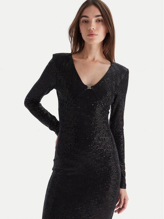 HUGO HUGO Estélyi ruha Nammery 50546245 Fekete Slim Fit