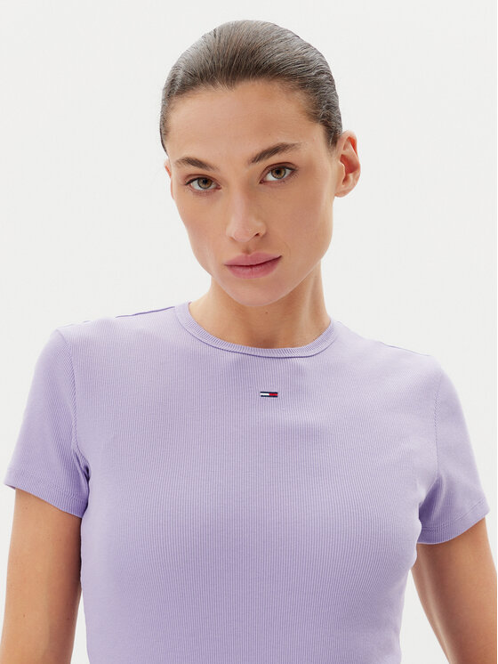 Tommy Jeans Tommy Jeans T-krekls Essential DW0DW17383 Violets Slim Fit