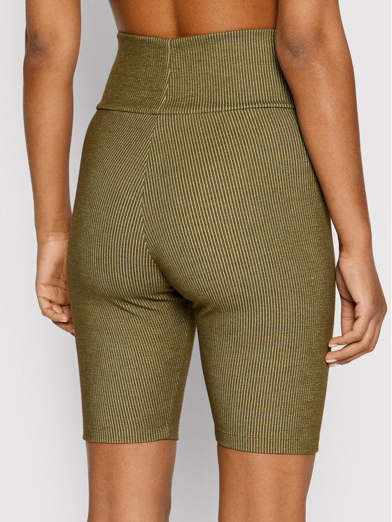 adidas adidas Cyklistické šortky 2 Colored Rib HF2105 Zelená Slim Fit