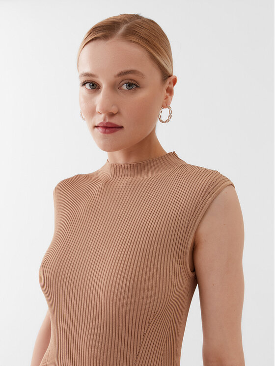 Guess Guess Ежедневна рокля W3YK20 Z2U00 Бежов Slim Fit