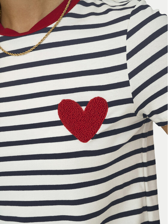 ONLY ONLY Tričko Heart 15318959 Biela Regular Fit