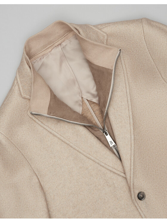 Borgio Borgio Płaszcz przejściowy albareto_bz Beżowy Slim Fit