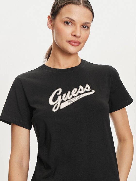 Guess Jeans Guess Jeans T-Shirt W4YI13 J1314 Μαύρο Regular Fit