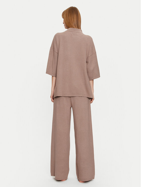 Selmark Selmark Piżama Tricot P7776 Beżowy Regular Fit