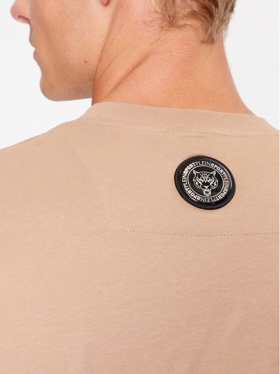 Plein Sport Plein Sport T-Shirt T-Shirt Round Neck Ss Tiger AACC MTK6550 SJY001N Beżowy Regular Fit