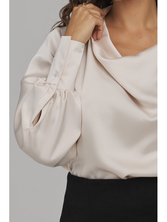 NIFE NIFE Blúzka B237 Krémová Regular Fit