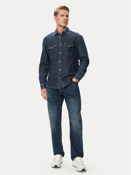 Tommy Jeans Tommy Jeans džinsiniai marškiniai Western DM0DM23697 Tamsiai mėlyna Regular Fit
