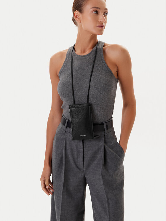 Calvin Klein Geantă pentru telefon Foil Emboss Phone Crossbody LV04D1037G Negru