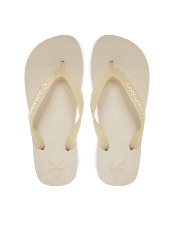 Calvin Klein Jeans Infradito Beach Sandal Flatform Tpu YW0YW01830 Écru, taglia : 36