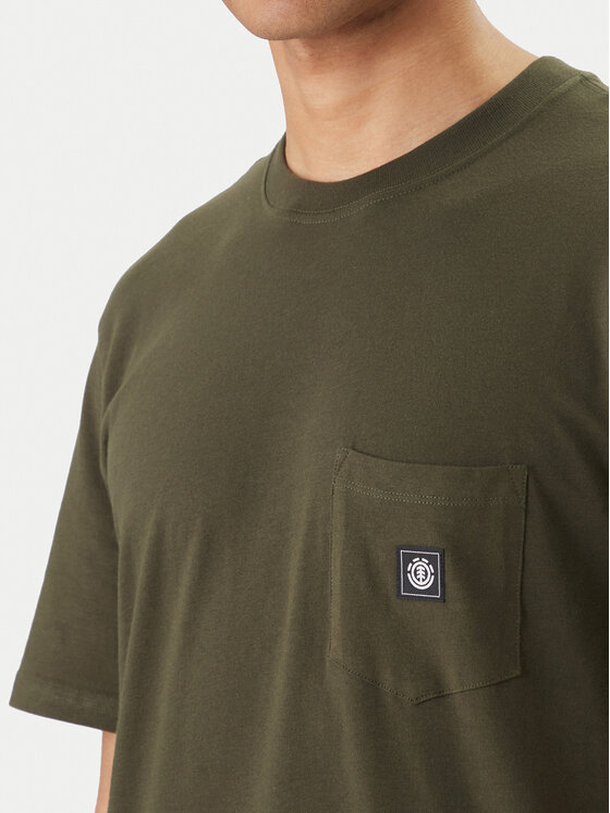Element Element Póló Icon Label Pocket ELYKT00198 Zöld Regular Fit