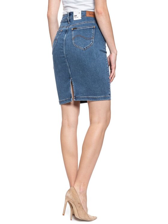 Lee Lee Minigonna PENCIL SKIRT Blu Regular Fit